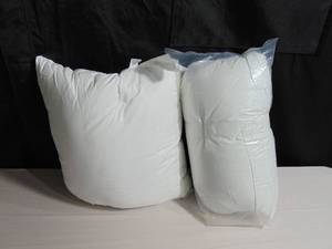 lot 53 image: 2 Pack White Cotton Throw Decor Pillow Insert 21sq.