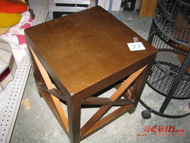 lot 77 image: wooden end table