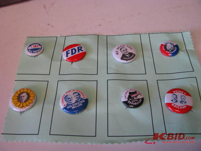 lot 6 image: Vintage political buttons