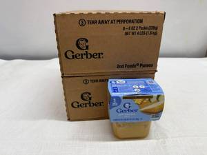 lot 15 image: SSS. 2x 8-8oz 2pks Gerber Baby Food-Pear, Zucchini & Corn
