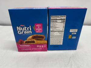 lot 25 image: MM. 2x 16ct Nutri Grain Bars-Raspberry