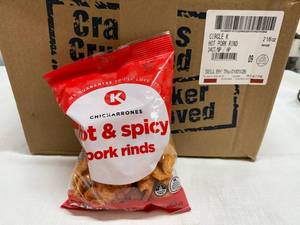 lot 37 image: SSS. 24ct Circle K Hot & Spicy Pork Rinds