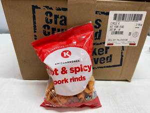 lot 38 image: SSS. 24ct Circle K Hot & Spicy Pork Rinds