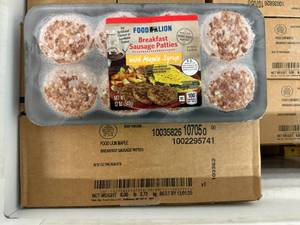 lot 360 image: DD. 4x 12oz Food Lion Breakfast Patties-With Maple Syrup