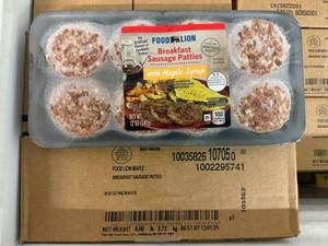 lot 364 image: DD. 4x 12oz Food Lion Breakfast Patties-With Maple Syrup