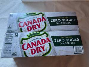 lot 134 image: SSS. 2x 12pk Canada Dry Ginger Ale-Zero Sugar