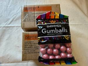 lot 98 image: 2x4ct- 8oz Bags Shimmer Gumballs-Pink