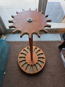 lot 2 image: Gun Rack, Spins. Very Old. Holds 16 Long Guns.