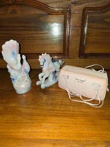 lot 108 image: Purse Piggy Bank. Lusterware Ceramic Figurines