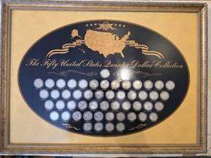 lot 118 image: ALL 50 State Quarters, Uncirculated In a Frame