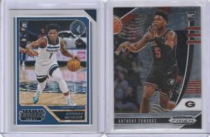 lot 19 image: 2020 Anthony Edwards Prizm Draft Picks and Chronicles Threads RC