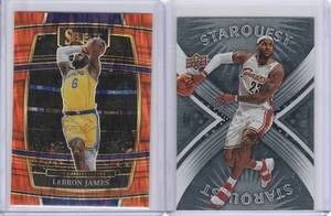 lot 26 image: 2021-22 Lebron James Select Concourse Shock, 2008-09 UD Starquest
