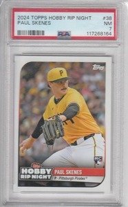 lot 36 image: 2024 Paul Skenes Topps Hobby Rip Night RC #38 - PSA 7