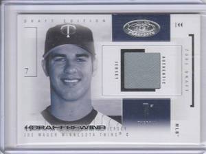 2004 Joe Mauer Fleer Hot Prospects Draft Rewind Jersey #21/101