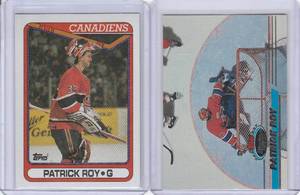 lot 58 image: Patrick Roy - 1990 Topps #219, 1993 Topps Stadium Club #231
