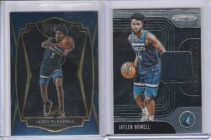 lot 64 image: 2021-22 Jayden McDaniels Panini Selects RC, 2019-20 Prizm Jaylen Nowell Patch