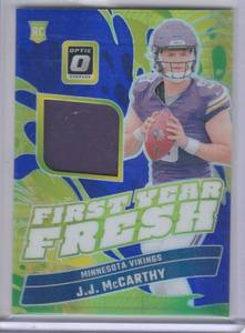 lot 73 image: 2024 JJ McCarthy Donruss Optic First Year Fresh Patch #FYF-JMY