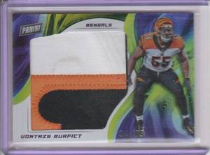 lot 76 image: 2022 Vontaze Burfict Panini Game Worn Material Patch #3499