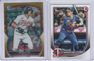 lot 89 image: Brooks Lee Rookies - 2023 Bowman Chrome Gold #BDC-75 #550, 2025 Bowman #72