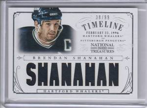 lot 93 image: 2013-14 Brendan Shanahan National Treasures Game Worn Materials #3899