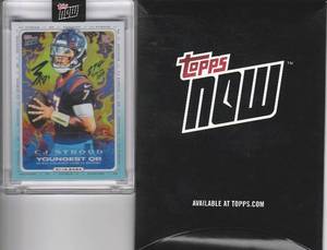 lot 100 image: 2024 Topps Now CJ Stroud Youngest QB to Win a Playoff Game in History #CJ2 with Box
