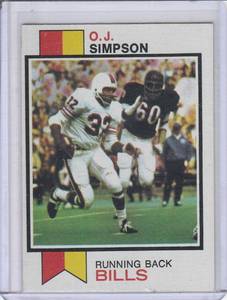 lot 102 image: 1972 Topps OJ Simpson #500