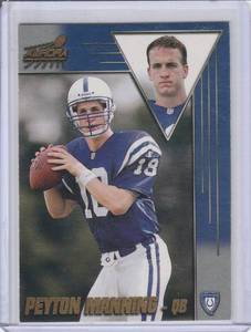 lot 104 image: 1998 Peyton Manning RC Pacific Aurora #71