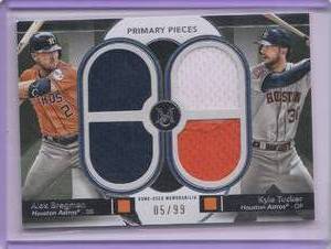 lot 140 image: 2024 Topps Museum Primary Pieces Quad Relic - Alex Bregman  Kyle Tucker #DPQR-BRT, #0599
