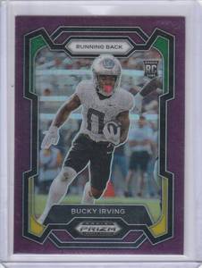 lot 149 image: 2024 Panini Prizm Draft Picks Purple Prizm Bucky Irving RC #172, #0975