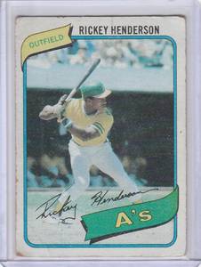 lot 156 image: 1980 Topps Rickey Henderson RC, #482