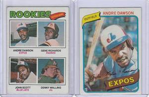 lot 164 image: 1977 Topps Andre Dawson RC #473, 1980 Topps #235
