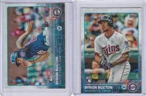 lot 192 image: 2015 Byron Buxton Topps RC #US525, #US136