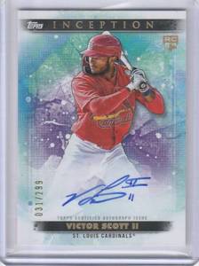 lot 195 image: 2024 Topps Inception Victor Scott II RC Auto #BRES-VS, #31299