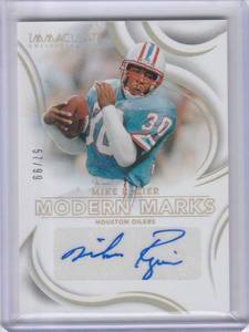 lot 198 image: 2024 Panini Immaculate Modern Marks Mike Rozier Auto, #MM-MRR, #5799