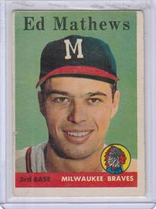 lot 206 image: 1958 Topps Ed Mathews #440
