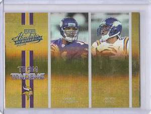 lot 209 image: 2005 Daunte Culpepper  Randy Moss Playoff Absolute Memorabilia Team Tandems, #TT-15, #14150