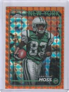 lot 231 image: 2024 Topps Chrome Orange Geometric Santana Moss #148 #1525
