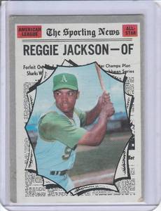 lot 242 image: 1970 Topps Reggie Jackson The Sporting News #459