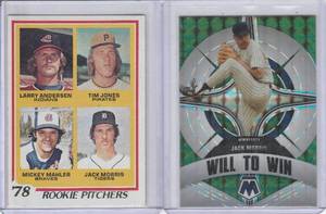 lot 243 image: Jack Morris - 1978 Rookie Pitchers #703, 2022 Green Mosaic Will to Win #WW-9