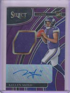 lot 111 image: 2021 Kellen Mond Panini Select Rookie Patch Auto #RSM-KMD #1549