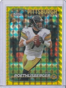 lot 114 image: 2024 Ben Roethlisberger Topps Chrome Yellow Geometric #81 #2075