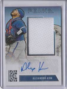 lot 119 image: 2022 Alejandro Kirk Panini Capstone Peak Material Signatures #PMS-AK