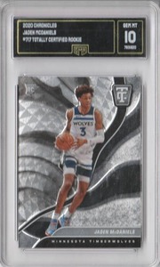 lot 131 image: 2020 Jayden McDaniels Panini Chronicles Totally Certified Rookie #717 - GMA MT 10