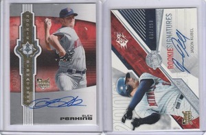 lot 134 image: Minnesota Twins Rookie Auto Lot - Glen Perkins and Jason Kubel