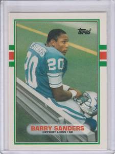lot 166 image: 1989 Barry Sanders Topps Traded RC #83T