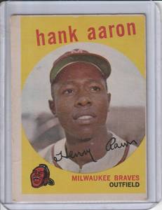 lot 251 image: 1959 Topps Hank Aaron #380