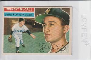 lot 254 image: 1956 Topps Windy McCall #44