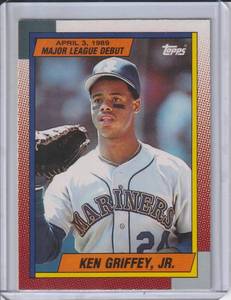 lot 181 image: 1989 Topps Ken Griffey Jr Major League Debut #46