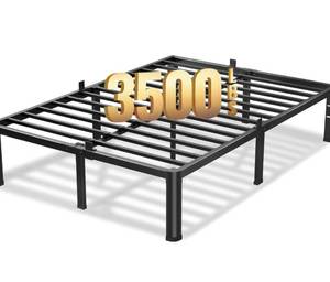 lot 125 image: Queen Metal Bed Frame Heavy Duty 3500lbs $116.99 Retail - Brand New