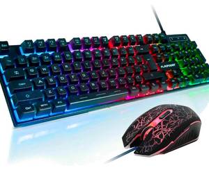 lot 126 image: Flag Power Wired Gaming Keyboard and Mouse - Brand New